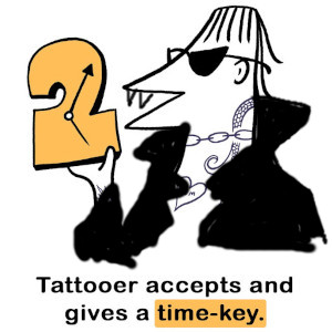 Step 2: Artist accepts and provides a 'time-key'